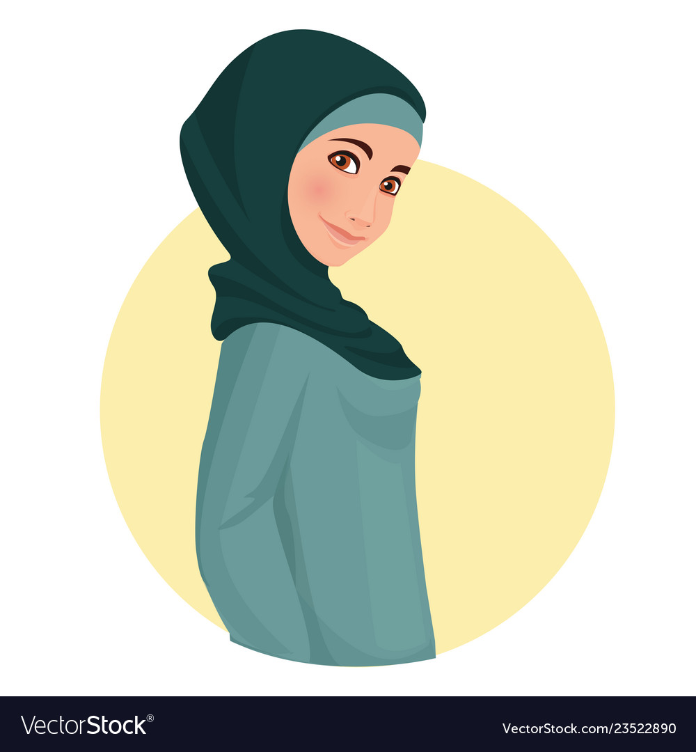 Woman Wearing Hijab Muslim Traditional Clothes Vector Image