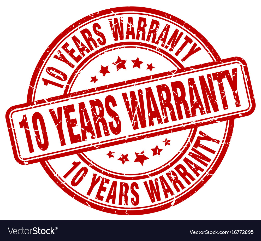 10 years warranty stamp