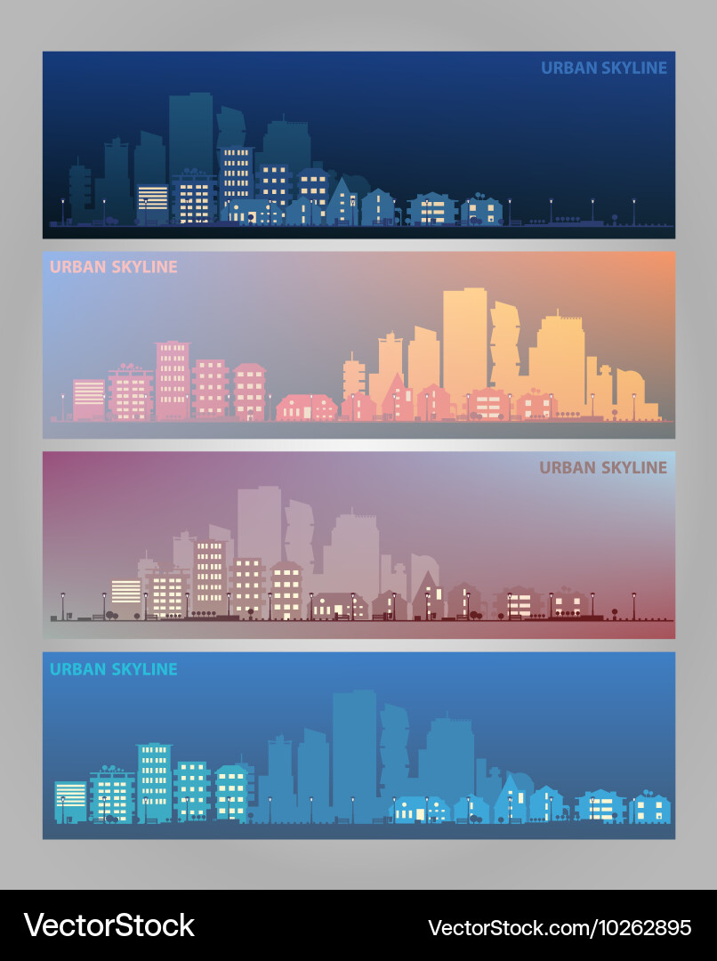 Cityscape set Royalty Free Vector Image - VectorStock