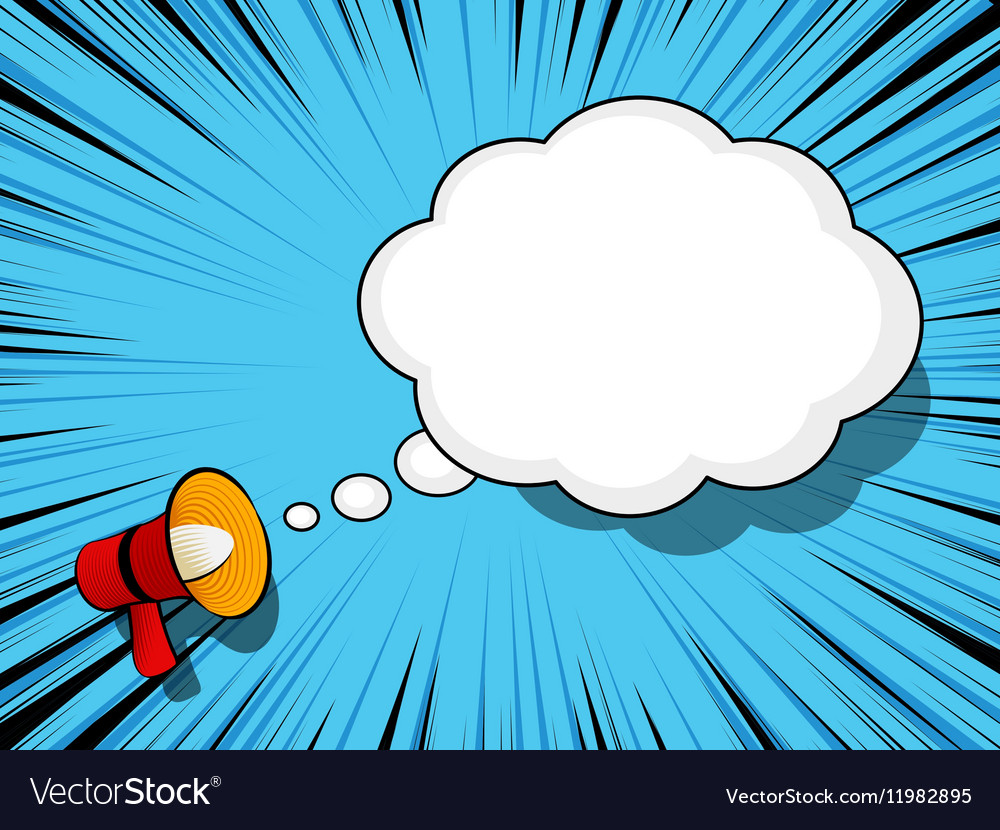 Comic book loudspeaker announcement speech bubble Vector Image