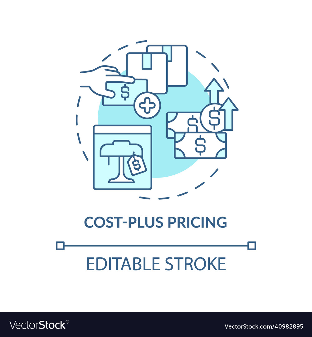 Cost Plus Pricing Turquoise Concept Icon Vector Image 7530