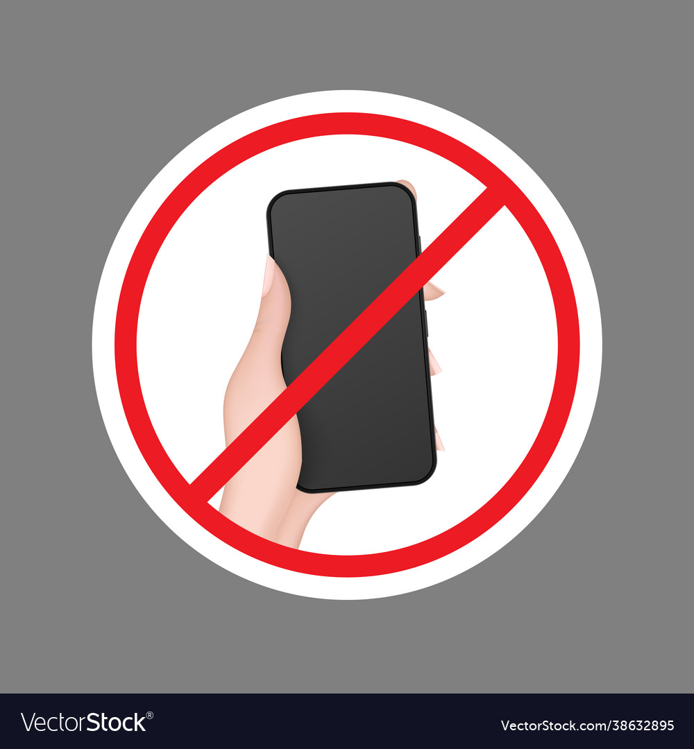 Crossed out hand icon with a phone concept Vector Image