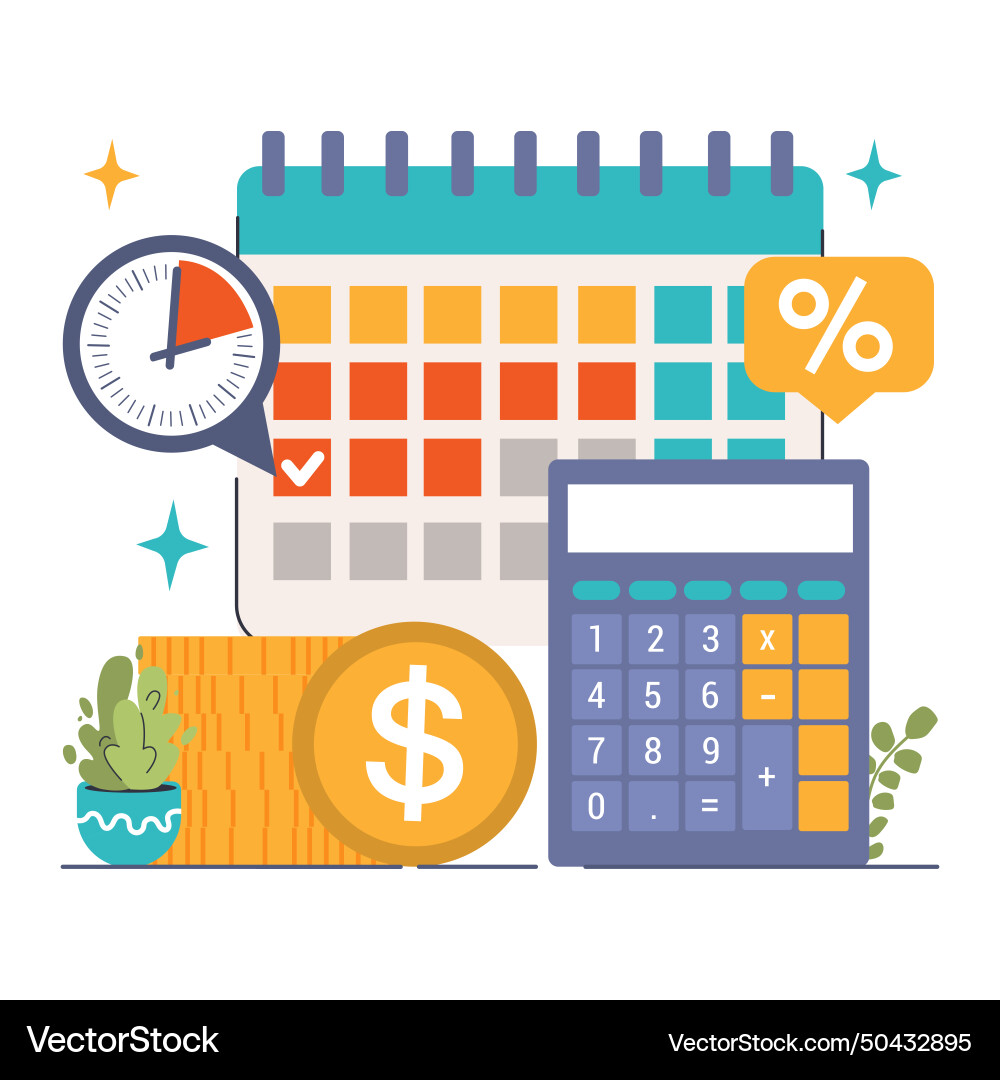 Debt management essentials concept flat Royalty Free Vector