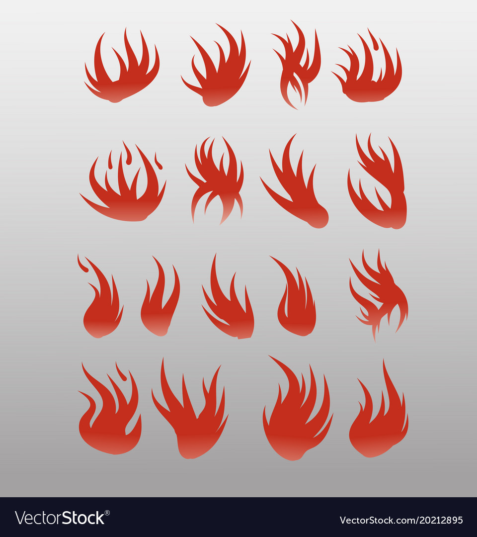 Icons flames fire icon set - security