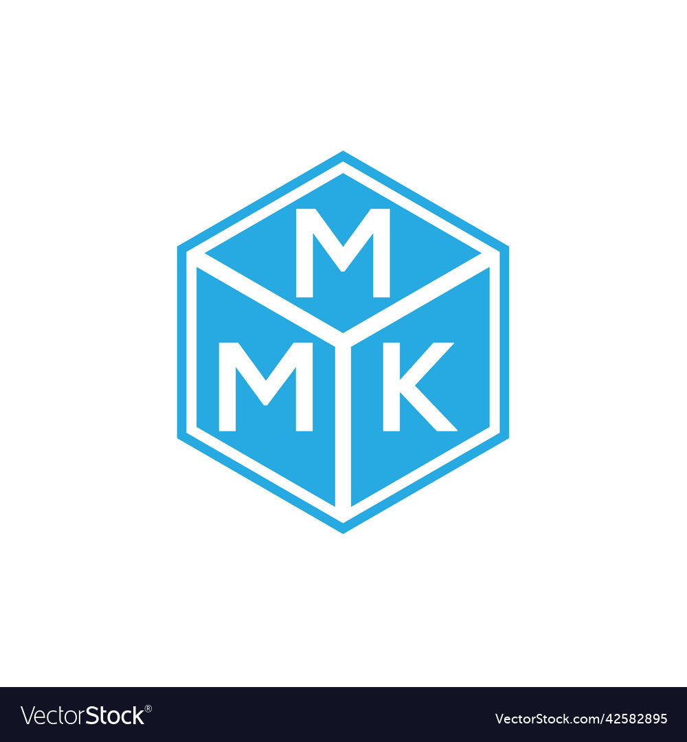 Mmk letter logo design on black background Vector Image