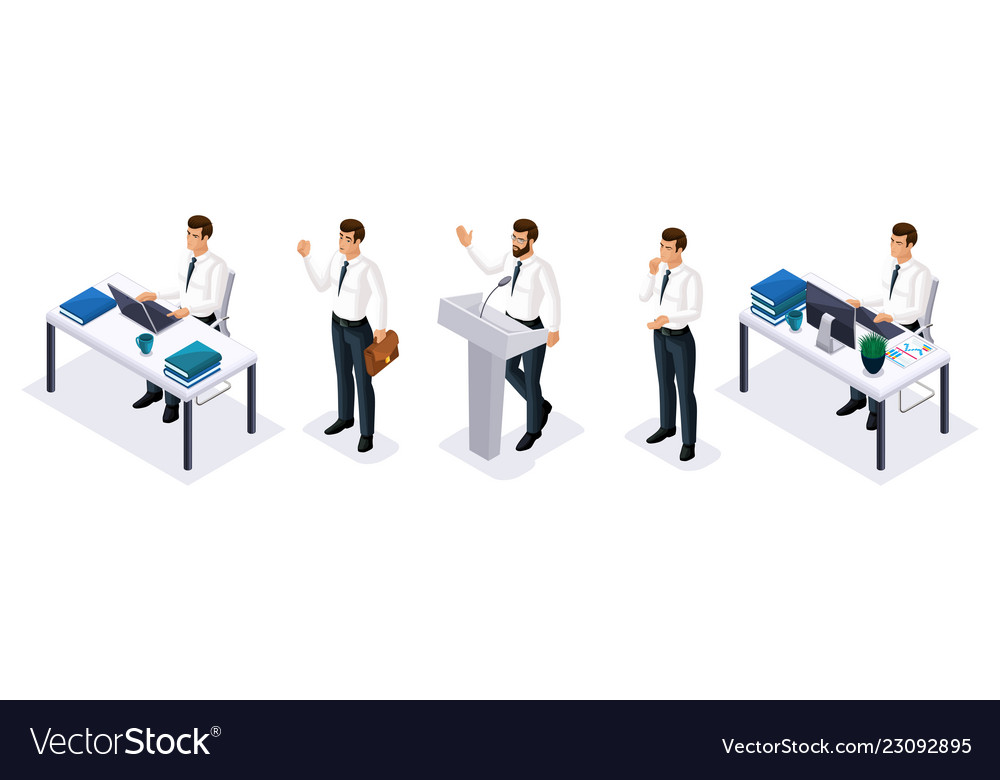 Qualitative isometry 3d businessmen