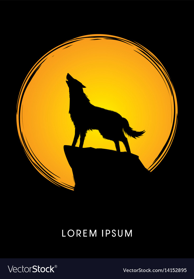 Wolf howling Royalty Free Vector Image - VectorStock