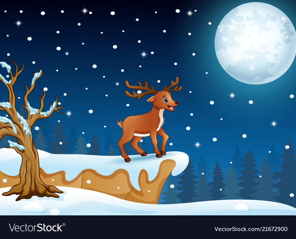 Deer cartoon standing in th Royalty Free Vector Image