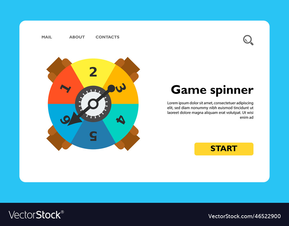 Game spinner with numbers and arrow icon Vector Image