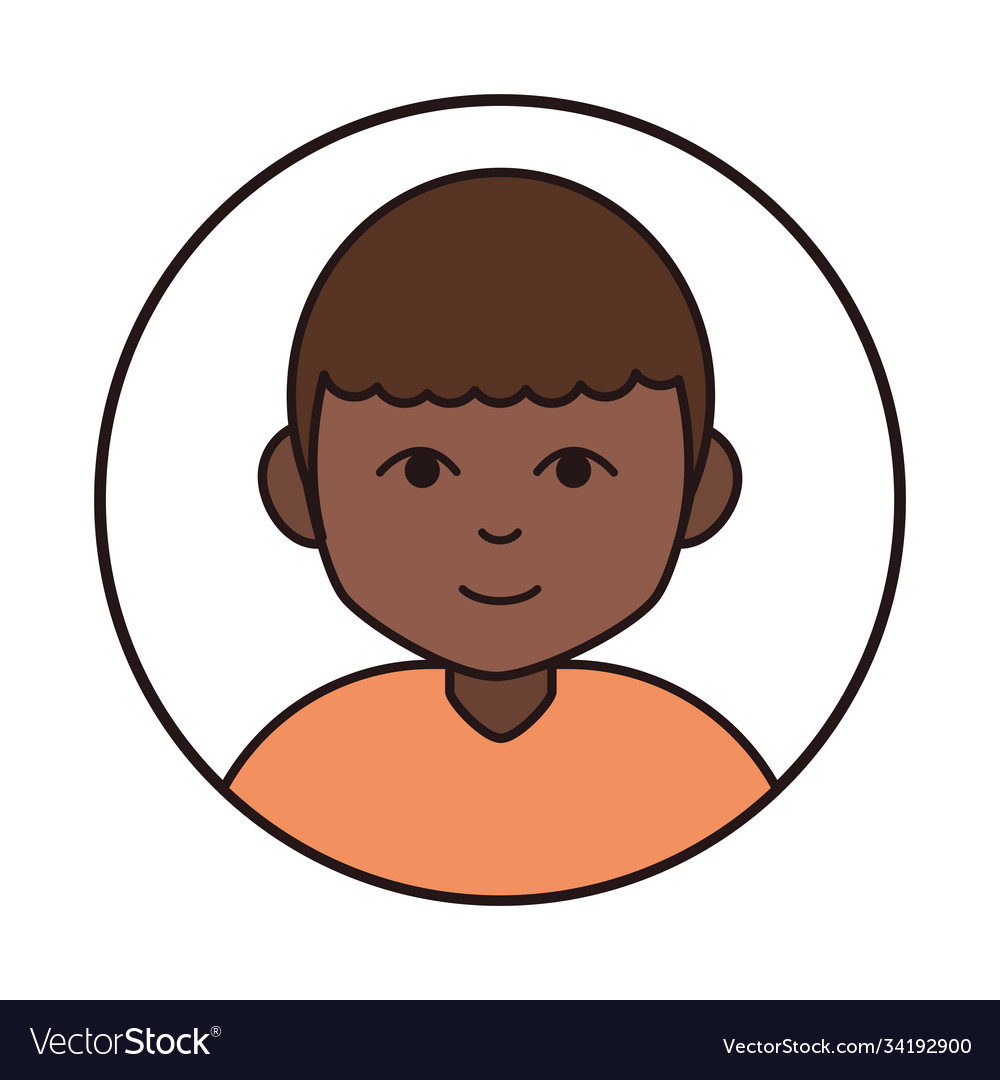 Hindu Boy Cartoon Charakter runde Linie Symbol