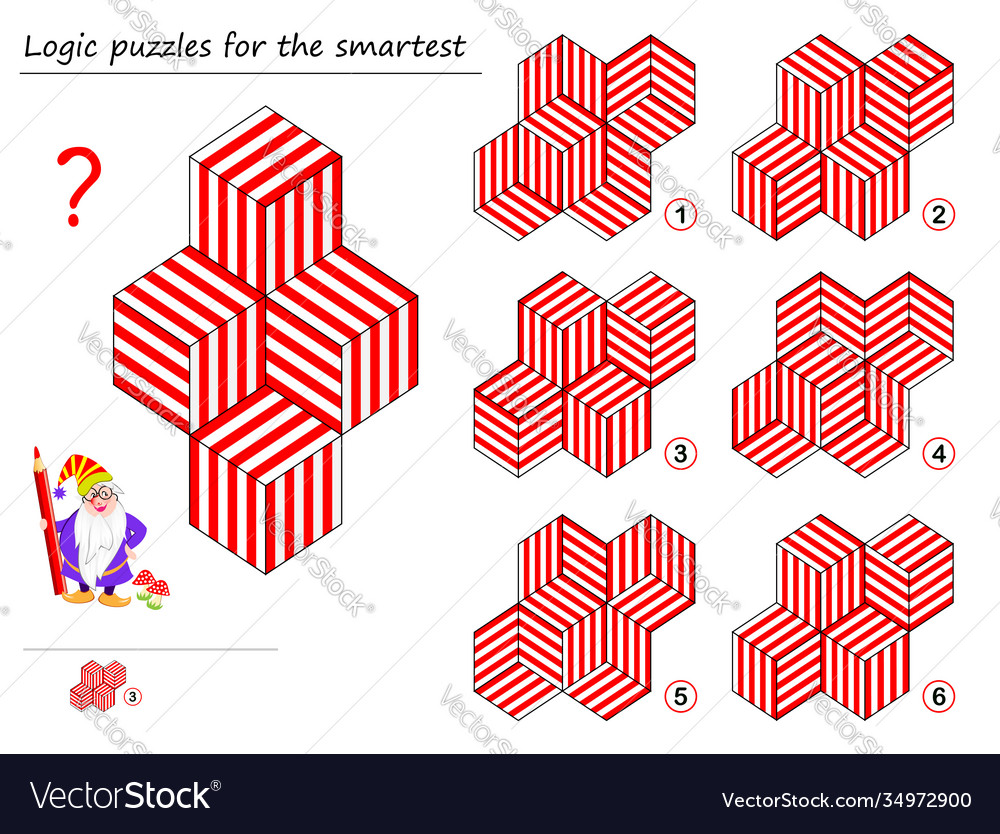 Logic Puzzle Game For Smartest Find Template Vector Image Logic Puzzle Game For Smartest Find Template Vector Image