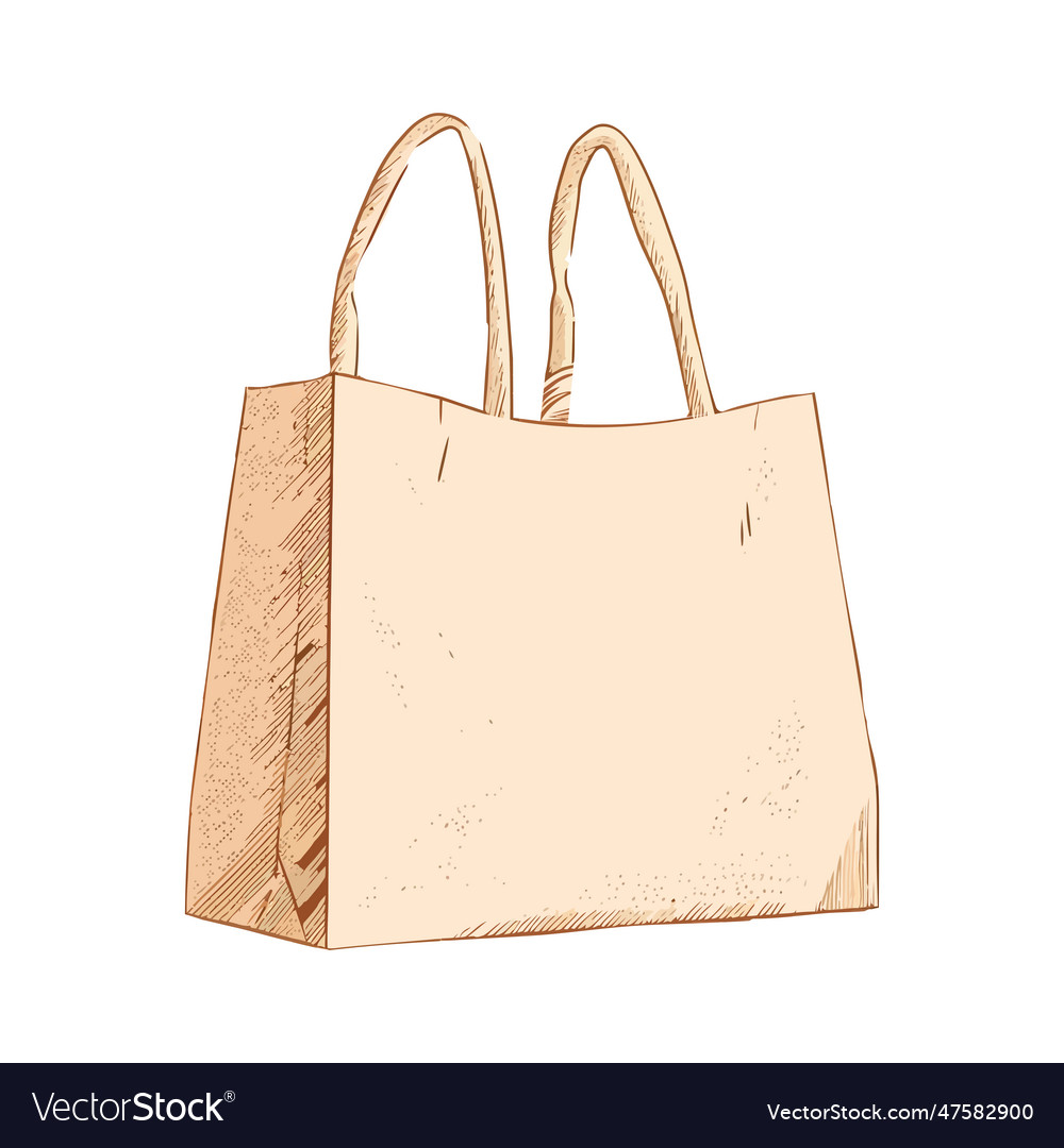 Yellow paper bag carrying groceries