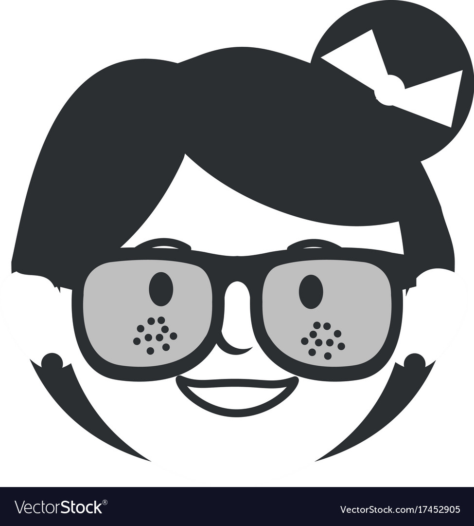 Beautiful woman head with glasses avatar character