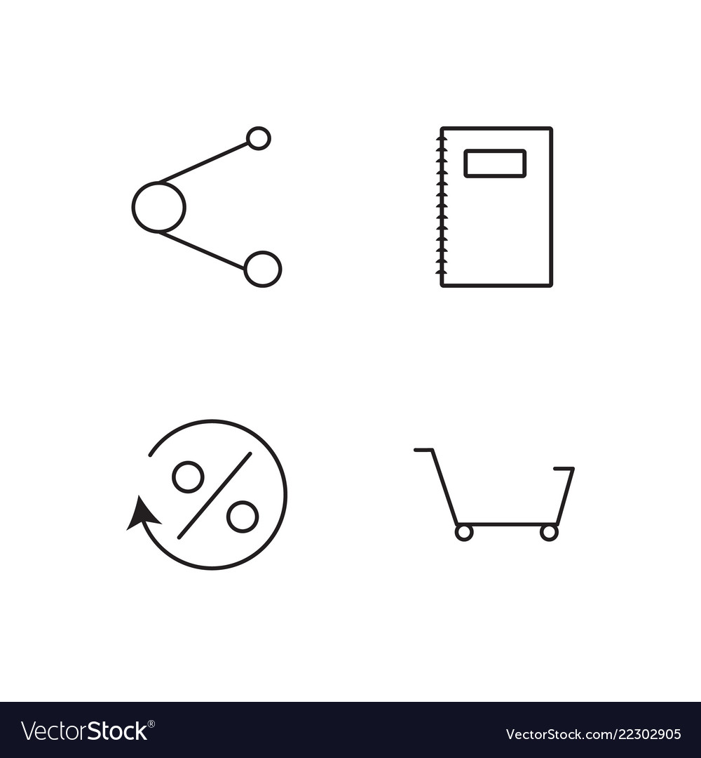 Business simple outlined icons set