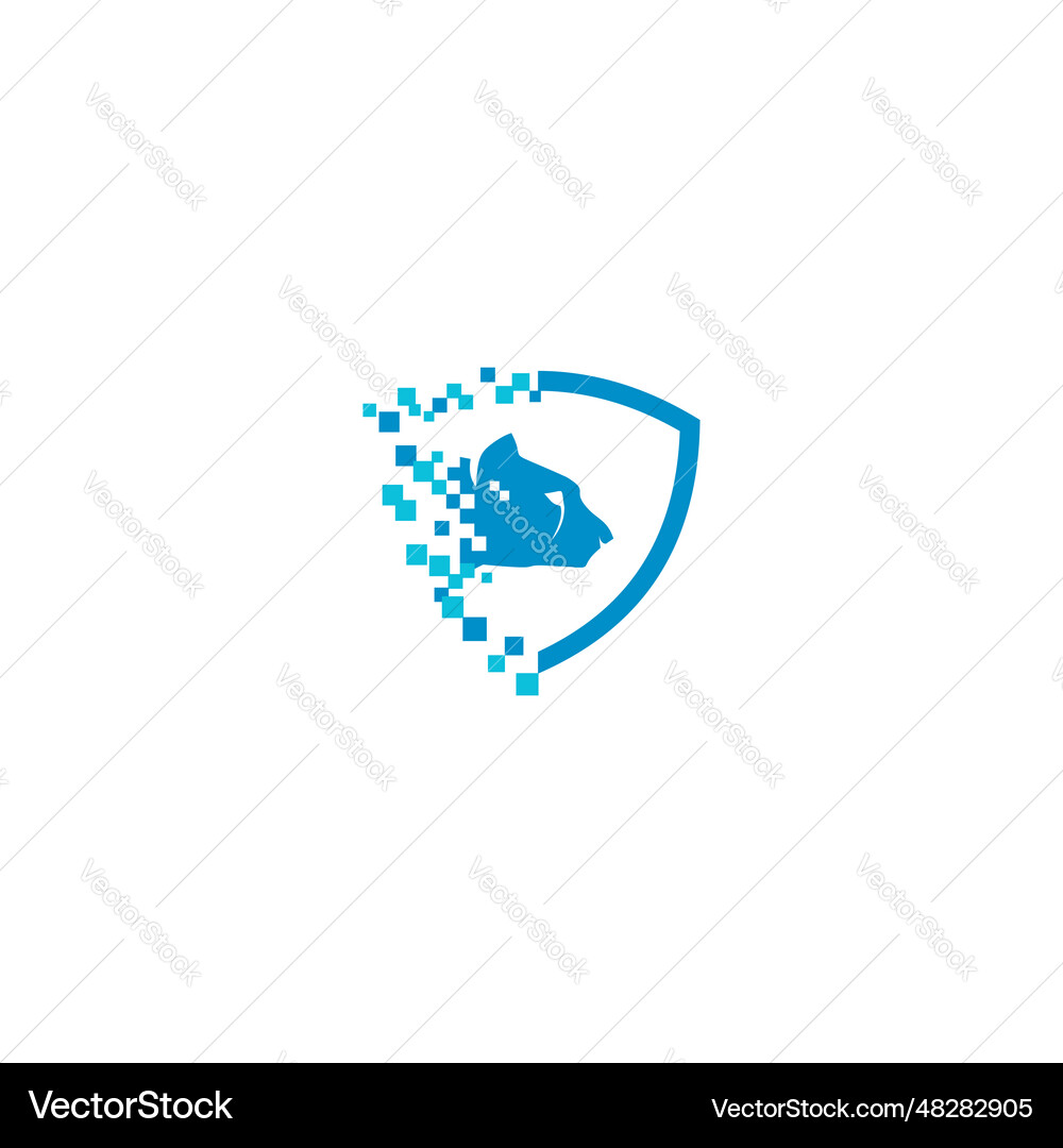 D logo technology icon Royalty Free Vector Image