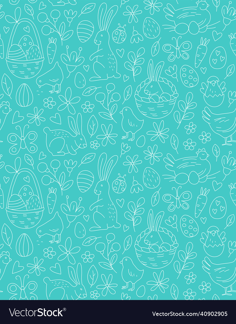 Funny happy easter seamless pattern background vector image Funny happy easter seamless pattern background