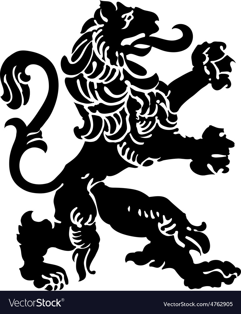 Heraldic lion Royalty Free Vector Image - VectorStock