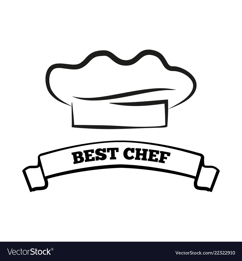 Best chef black and white emblem with hat sign