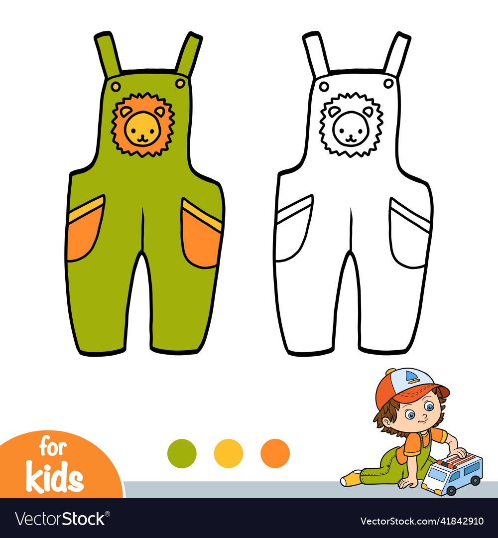 Coloring book kids dungarees