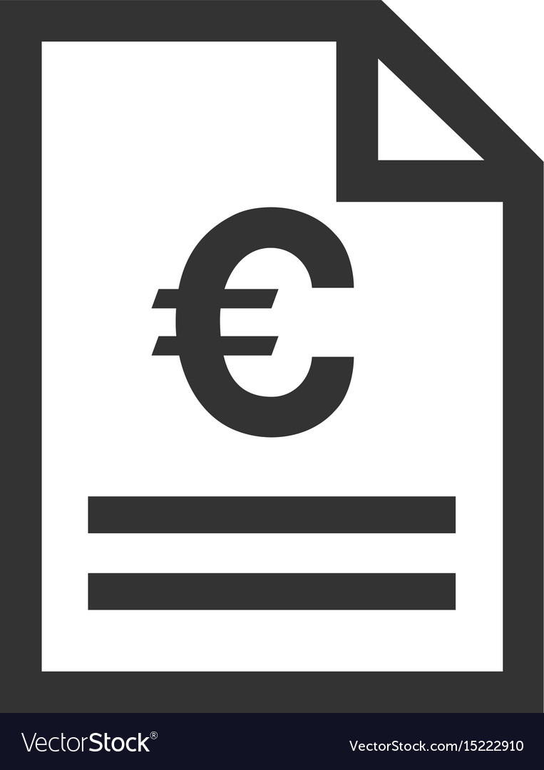 Euro invoice page flat icon