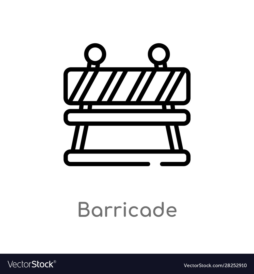 Outline barricade icon isolated black simple line Vector Image