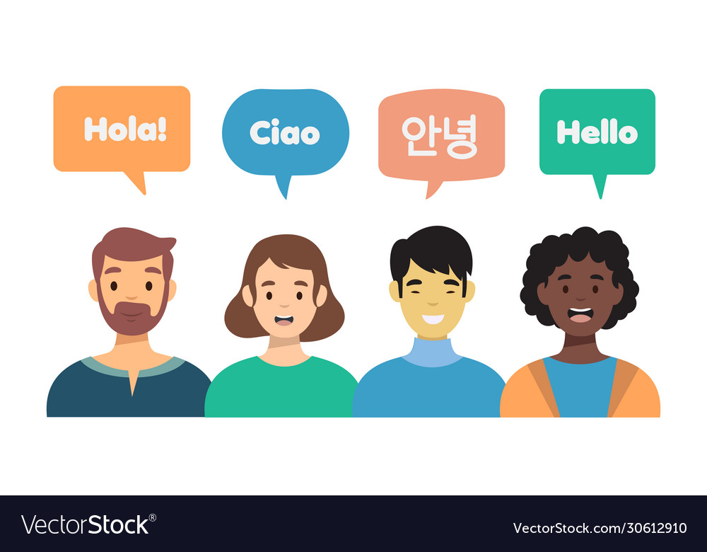 People talking in different languages isolated Vector Image