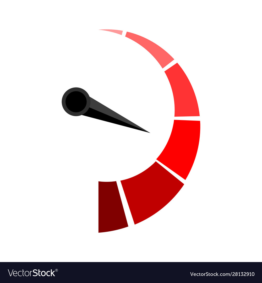 Vertical red indicator with arrow pointer Vector Image