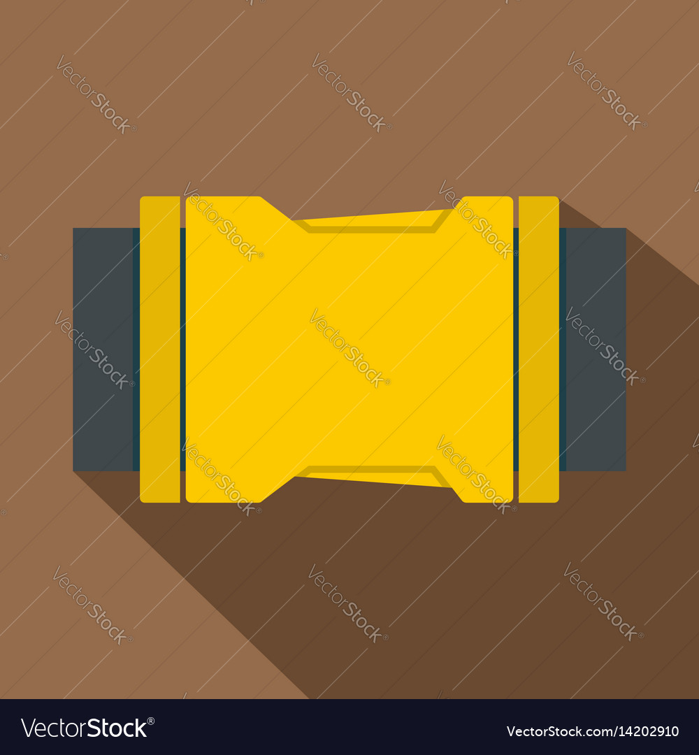 Yellow side release buckle icon flat style Vector Image