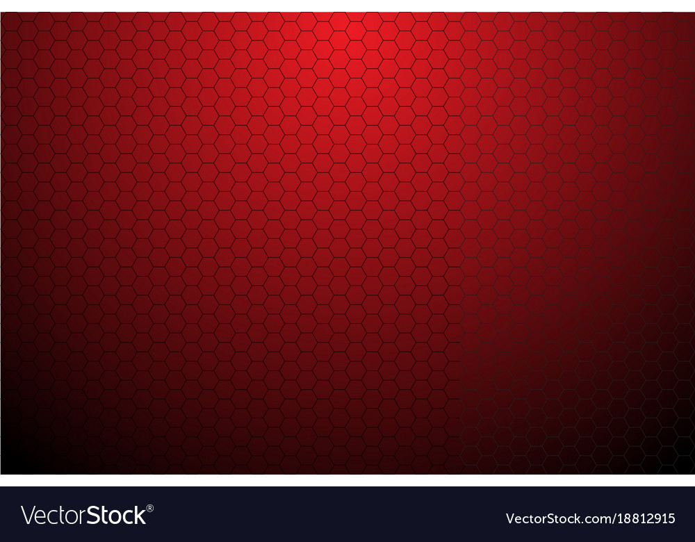 Black hexagonal mesh on red background Royalty Free Vector