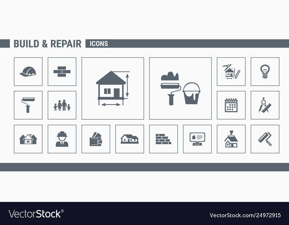 Construction repair icons - set web and mobile 01