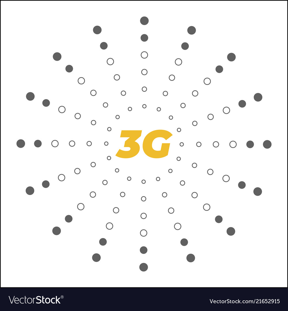 Flat 3g logo with firework dots around