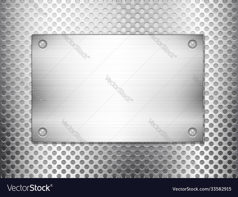 Metal grid square plate Royalty Free Vector Image