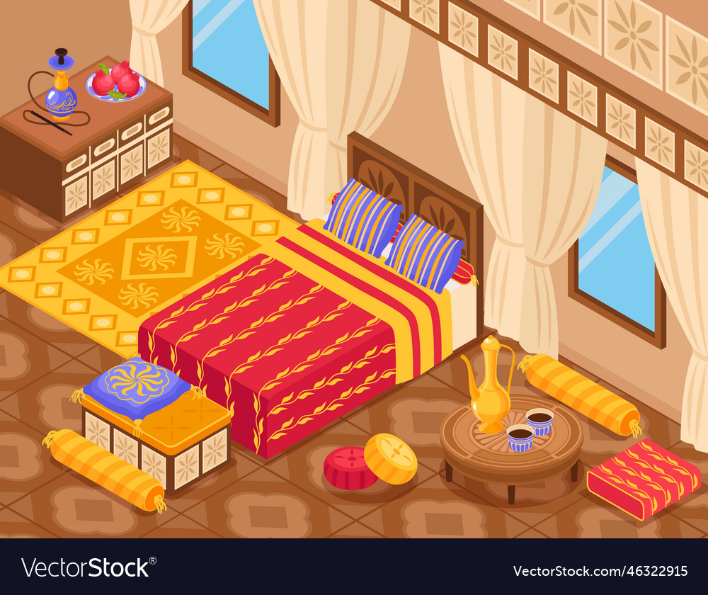 middle-eastern-style-interior-background-vector-image