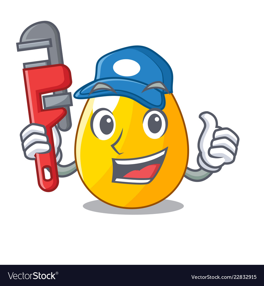 Plumber golden egg with cartoon shape reflection