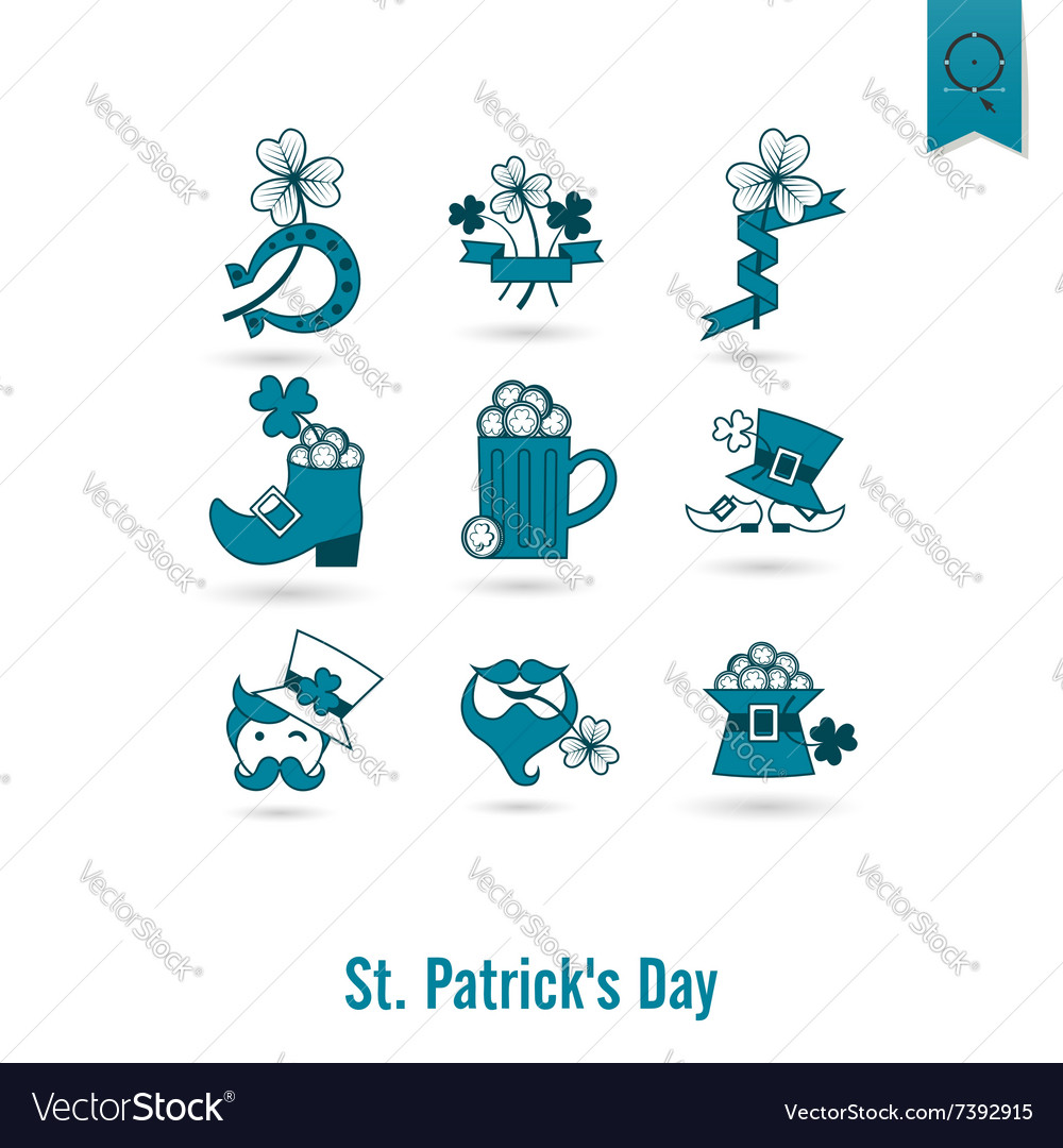 Saint patricks day isolated icon set Royalty Free Vector