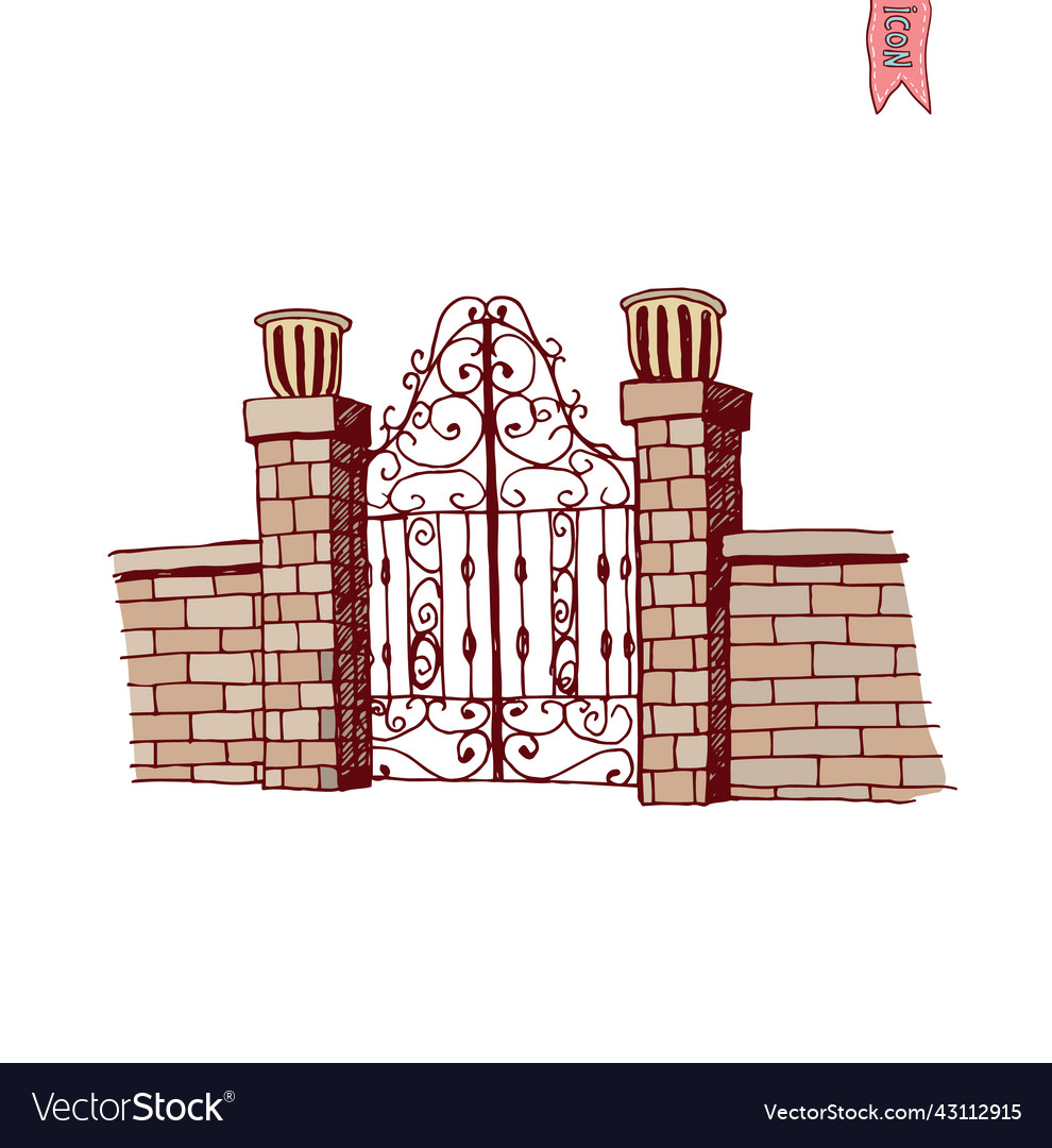 Set of old door icon Royalty Free Vector Image