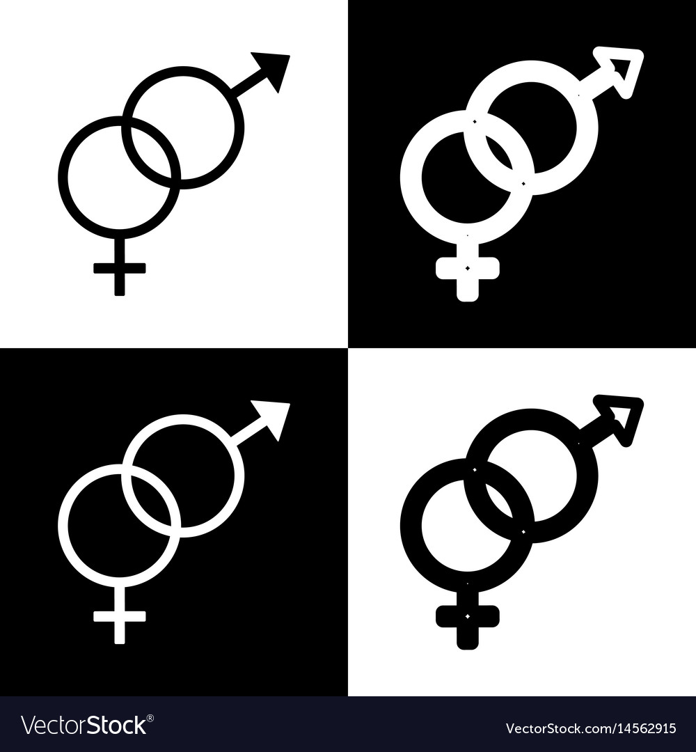 Sex symbol sign black and white icons