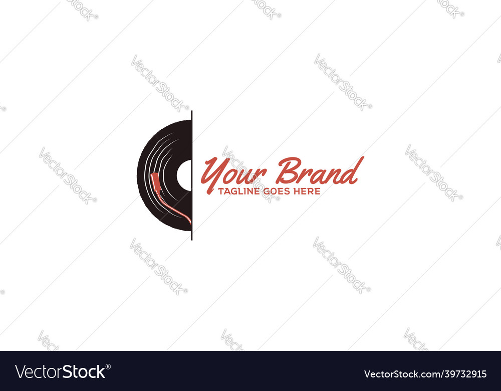 Vintage retro black vinyl disc disk for music vector image Vintage retro black vinyl disc disk for music