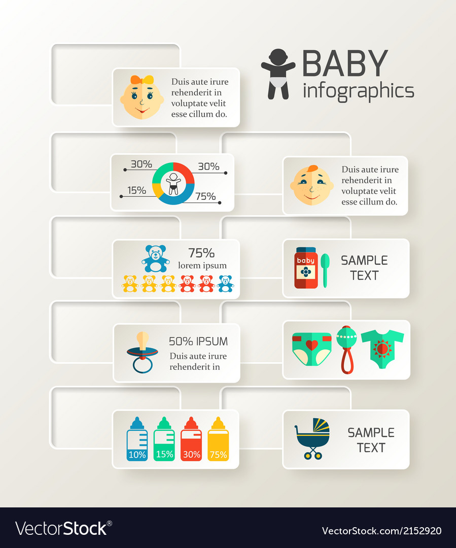 Baby child infographic Royalty Free Vector Image