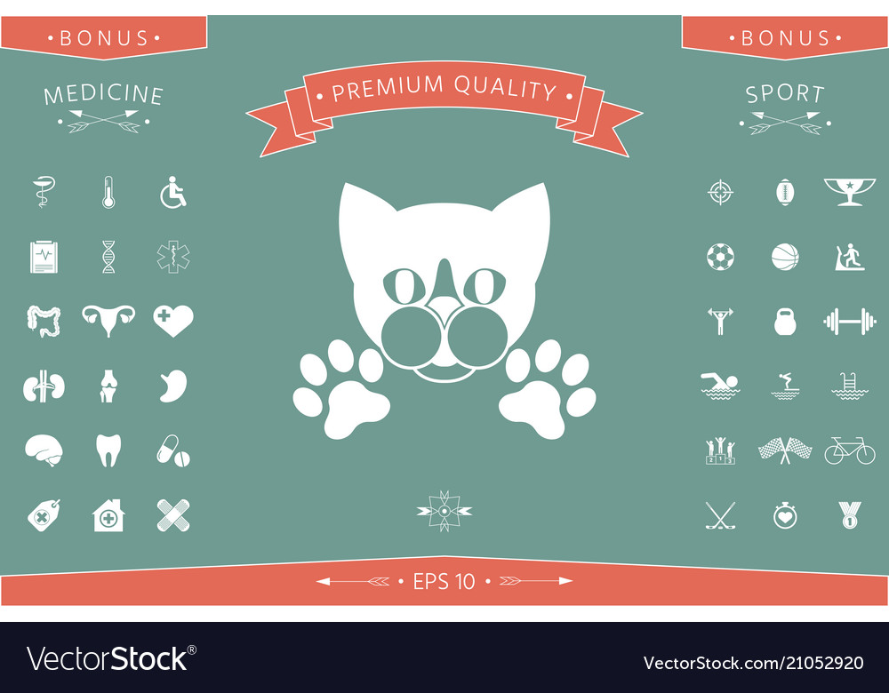 Cut cat with paws - logo symbol protect sign