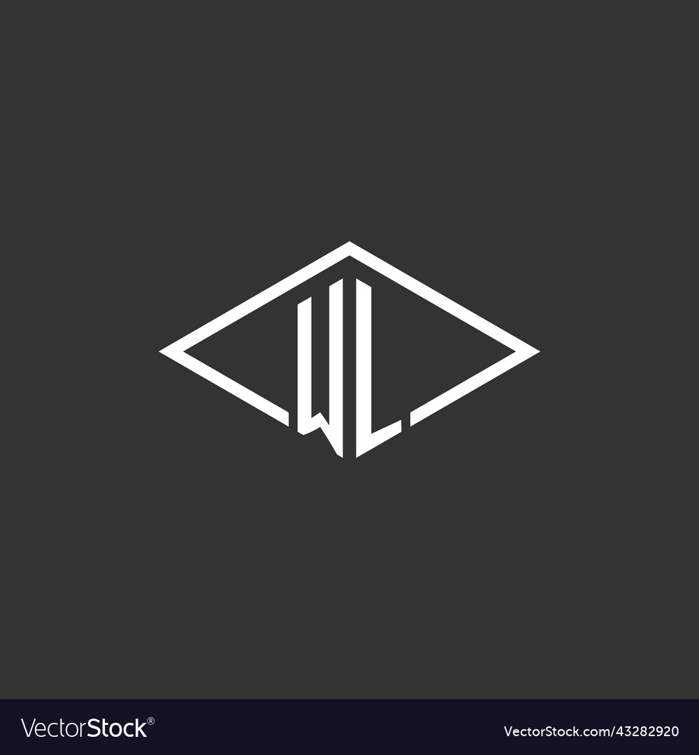 Initials wl logo monogram with simple diamond Vector Image