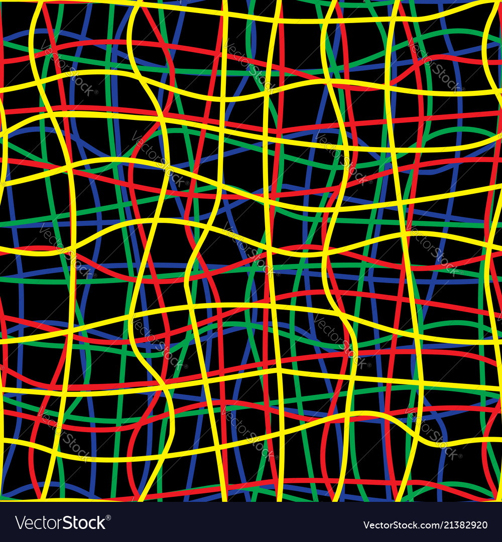 Intricate colored wires abstract seamless pattern