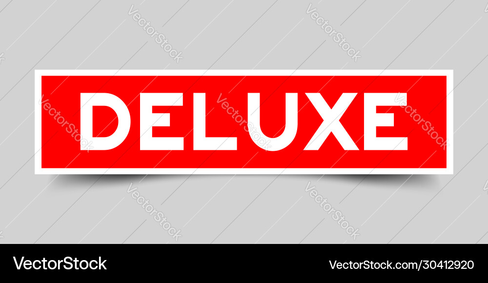 Label sticker in red color square shape as word Vector Image