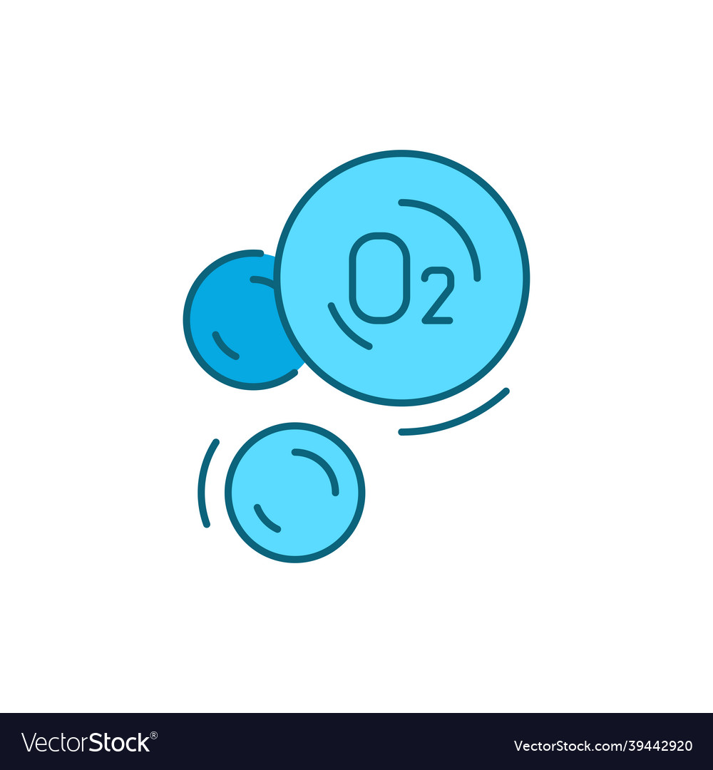 Molecule or atom oxygen color line icon editable Vector Image