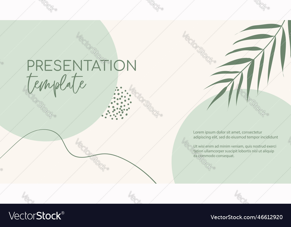 Organic presentation template natural Royalty Free Vector