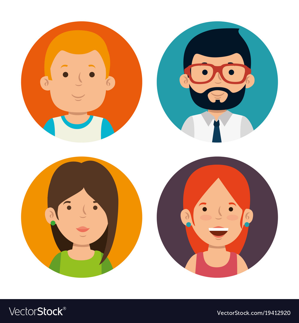 Set of young business people Royalty Free Vector Image