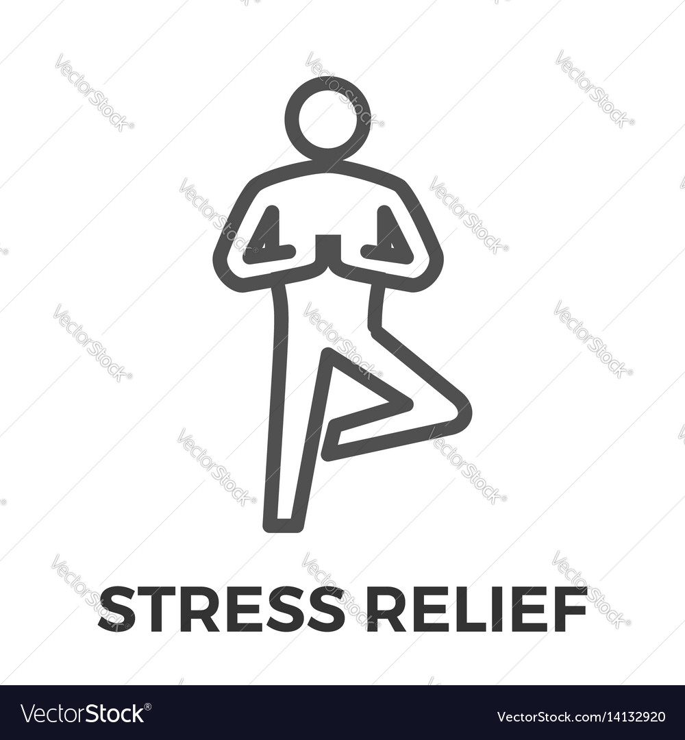 Stress relief thin line icon Royalty Free Vector Image