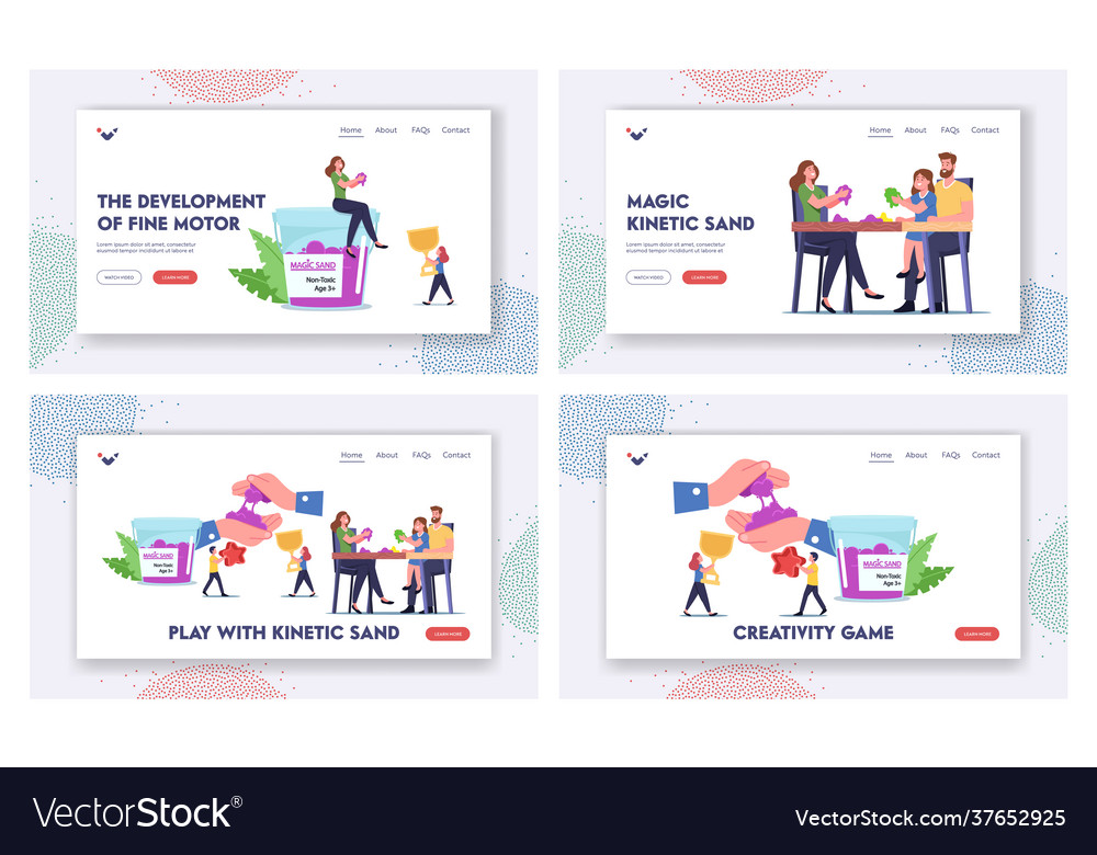 Amusement spare time landing page template set Vector Image