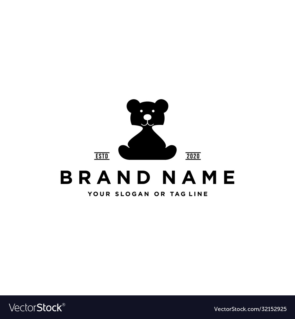 Baby Bear Logo Design Royalty Free Vector Image