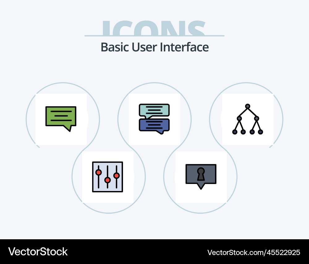 Basic line filled icon pack 5 icon design Vector Image